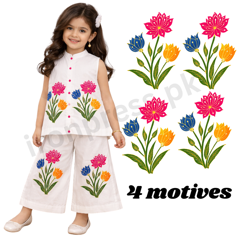 Floral print heat/iron press sticker